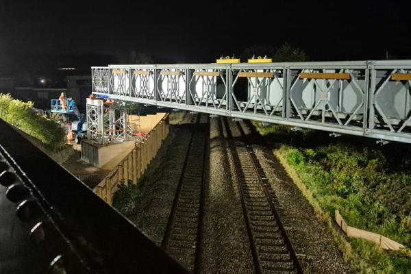 This image shows a footbridge on Winterstoke Road
