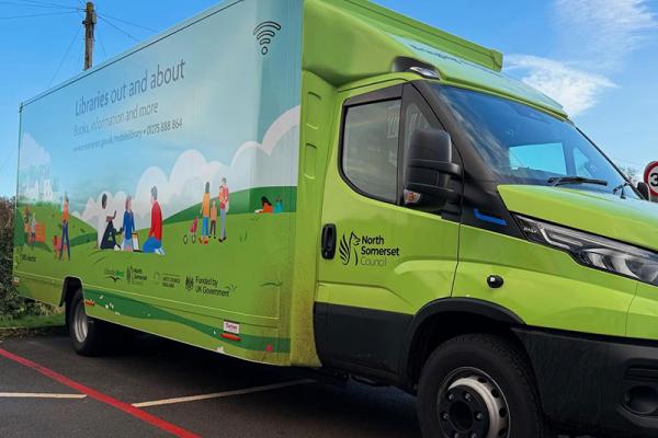 This shows the new North Somerset electric library vehicle
