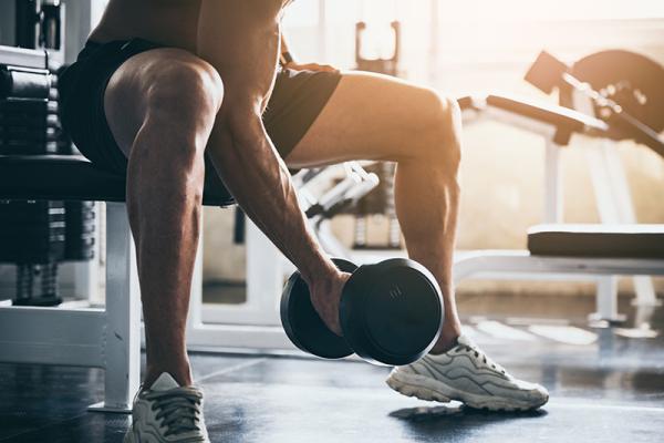 This shows someone working out in a gym