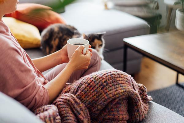 This shows someone staying warm inside