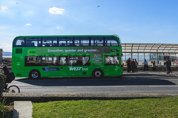 This shows a picture of an electric bus